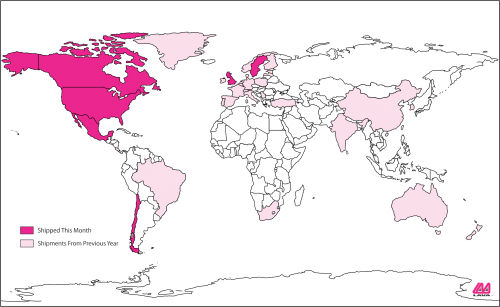 Where SimulCharge products shipped in October 2022